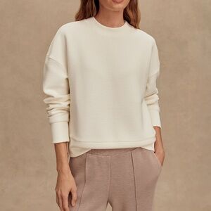 Varley White Ribbed Sweater XL